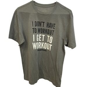 Life is Good Workout Graphic Tee Short Sleeve Casual Top Grey‎ S